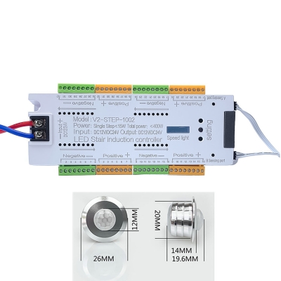 Контроллер автоматической подсветки ступеней лестниц (до 32 ступеней) 12-24В, 400Вт-2